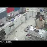 درخواست کمک یک سگ از دامپزشکی برای درمان توله‌اش + ویدئو