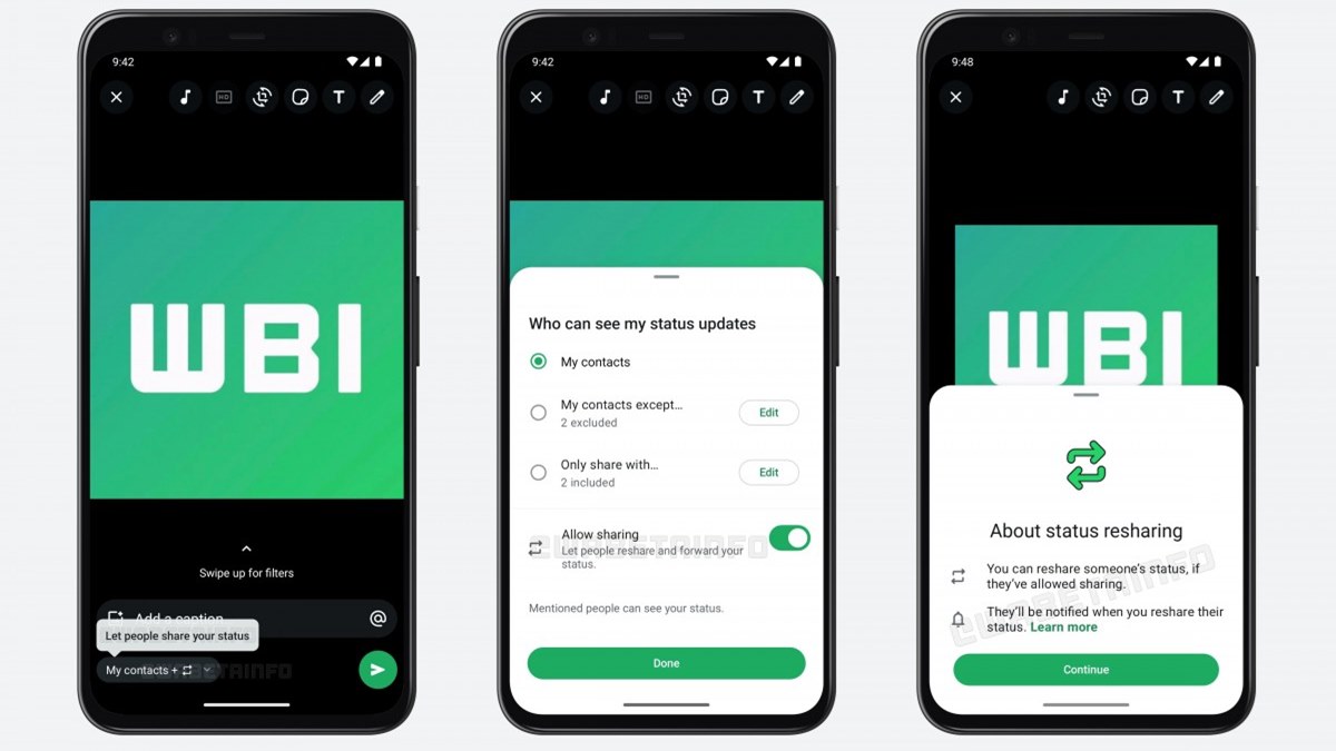قابلیت جدید واتساپ ؛ اجازه اشتراک‌گذاری وضعیت‌ها توسط دیگران