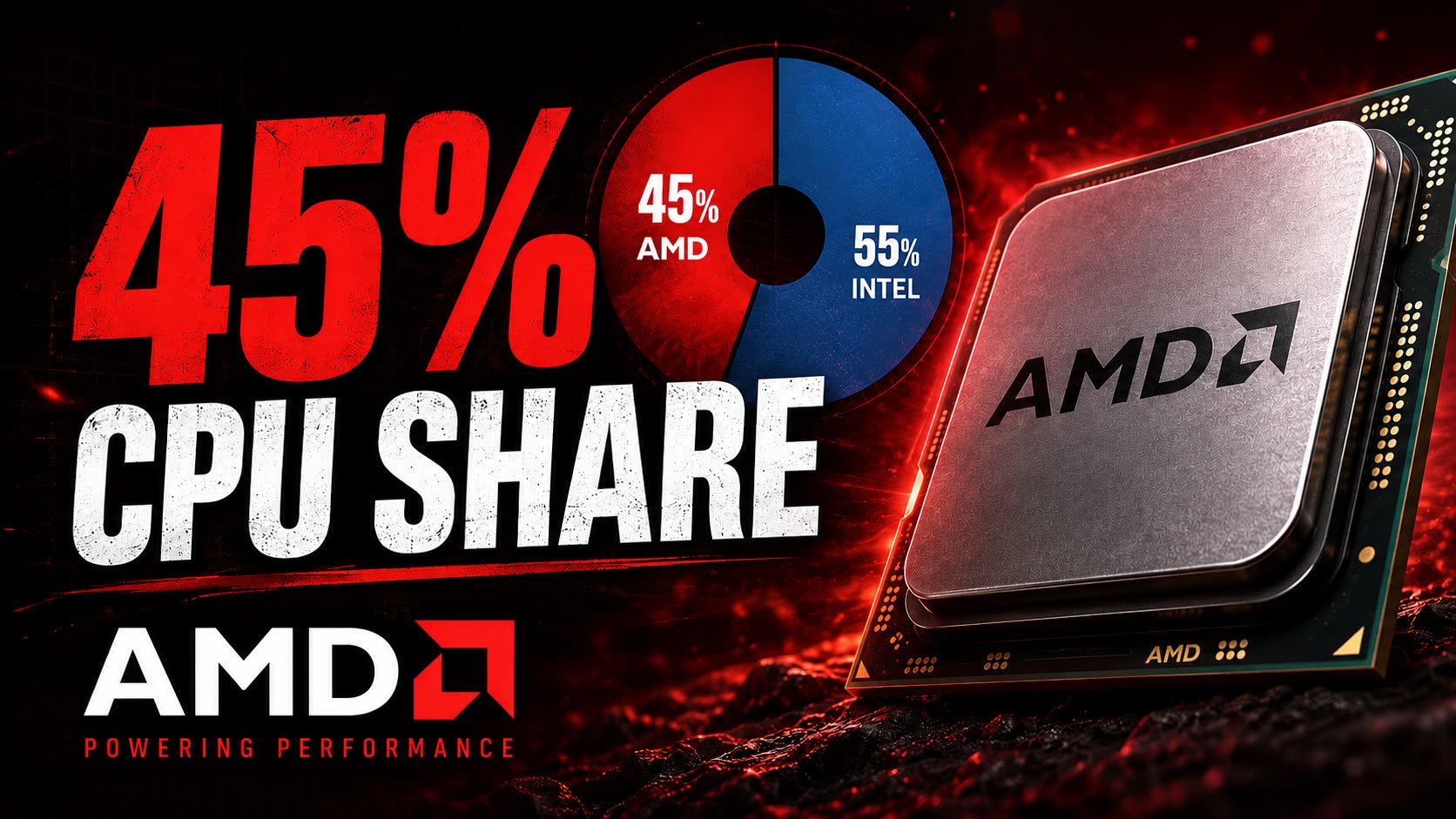 طبق آخرین نظرسنجی استیم، AMD به سهم ۴۵ درصدی پردازنده‌ها دست یافته است